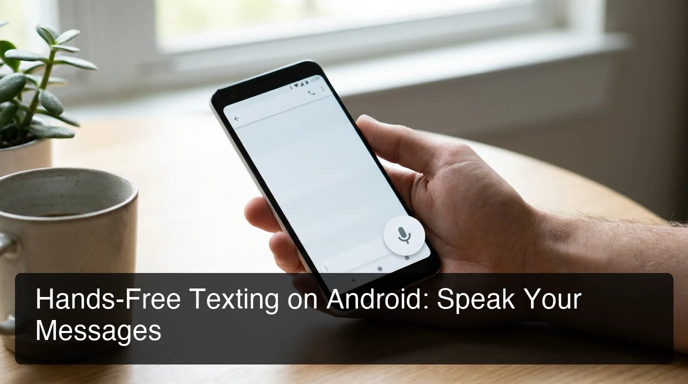 BossAI hands free texting android interface showing microphone button on messaging app keyboard