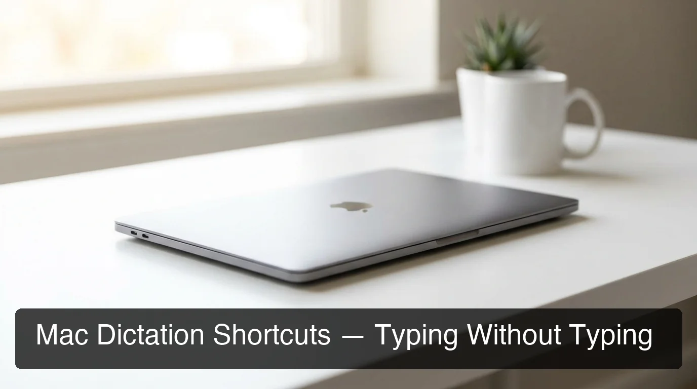BossAI mac dictation shortcut activated on MacBook Pro in a clean workspace
