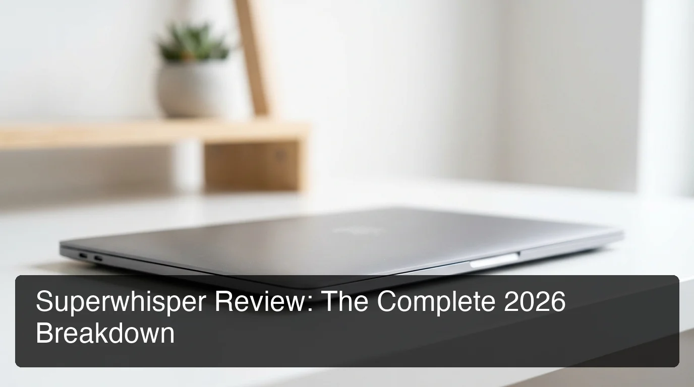 Superwhisper review showing dictation interface in action on Mac desktop