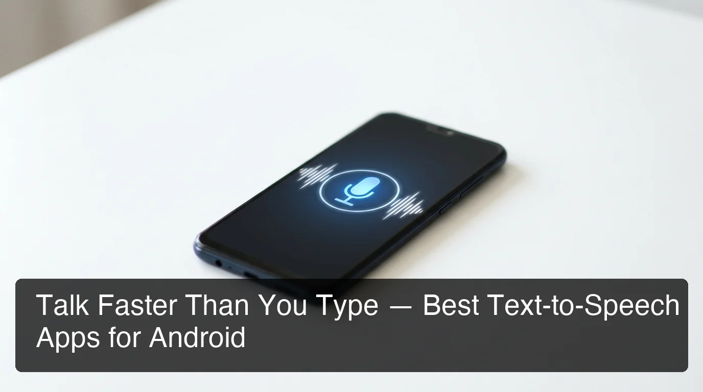 BossAI text to speech app for android showing voice input waveform on Android phone screen, minimal design