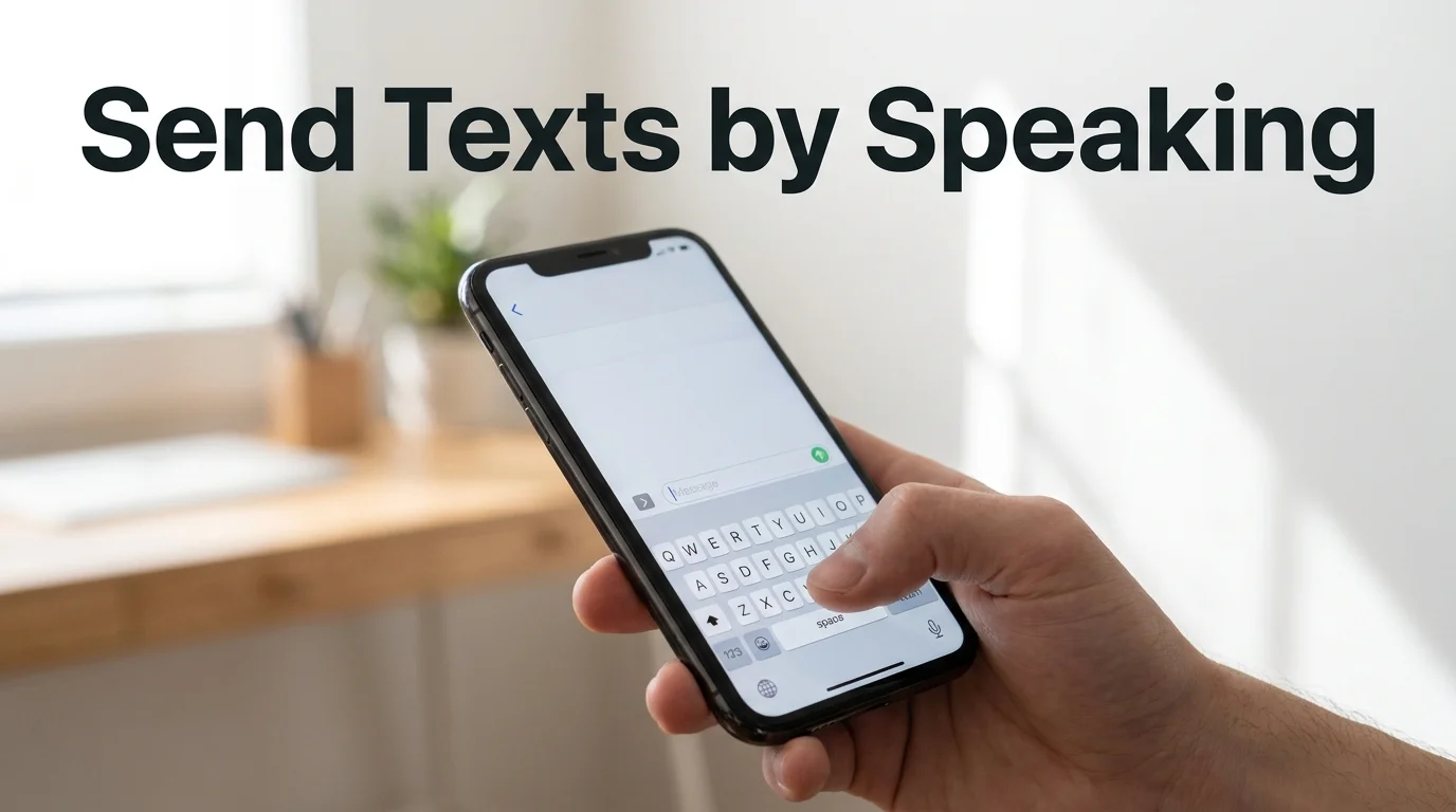 BossAI voice texting keyboard sending a message by speaking into an iPhone