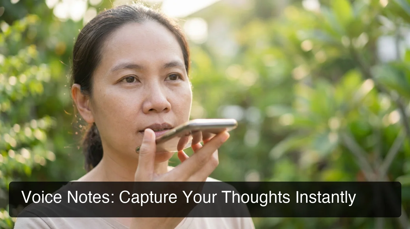 BossAI showing what is a voice note being captured on a smartphone outdoors