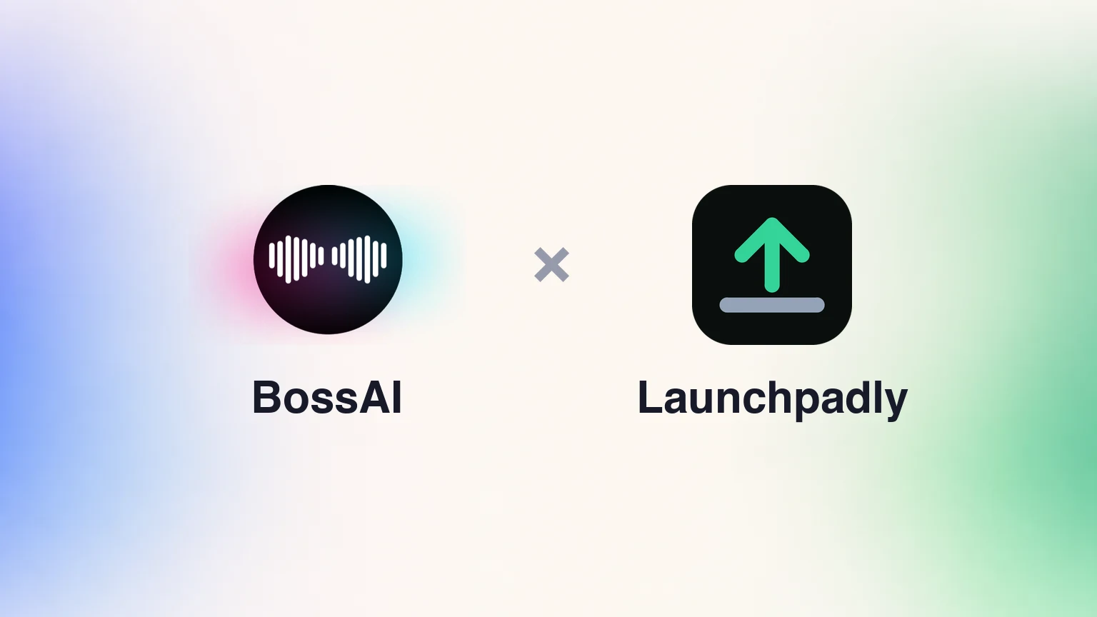 BossAI and Launchpadly logos side by side marking the BossAI listing on Launchpadly