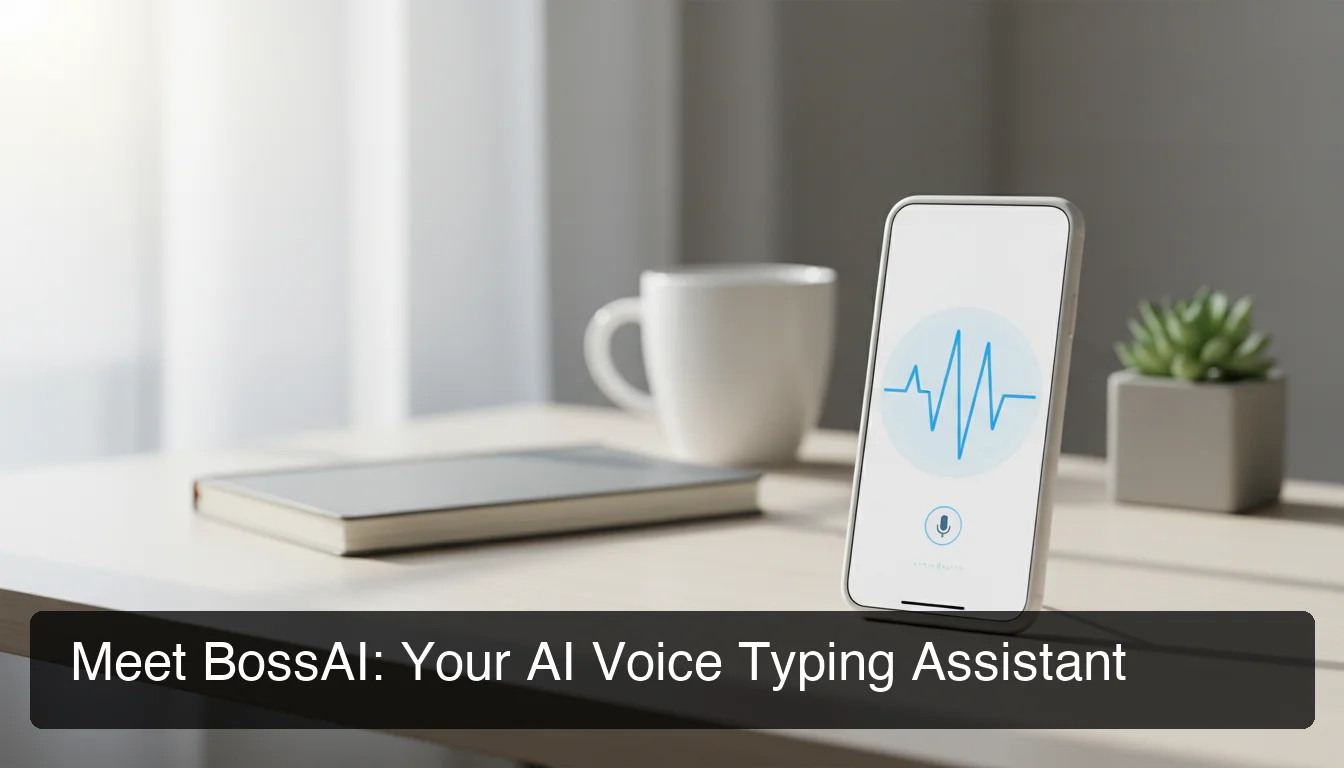 BossAI what is bossai app showing voice input and real-time transcription on iPhone