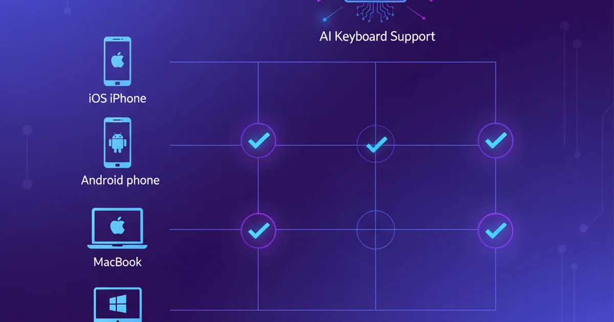 Device compatibility matrix showing iOS, Android, Mac, and Windows support levels