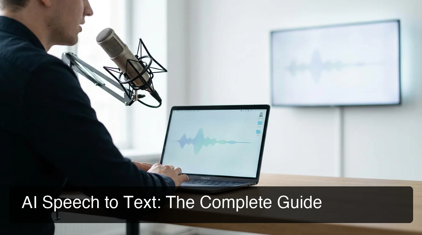 AI speech to text guide showing modern dictation technology