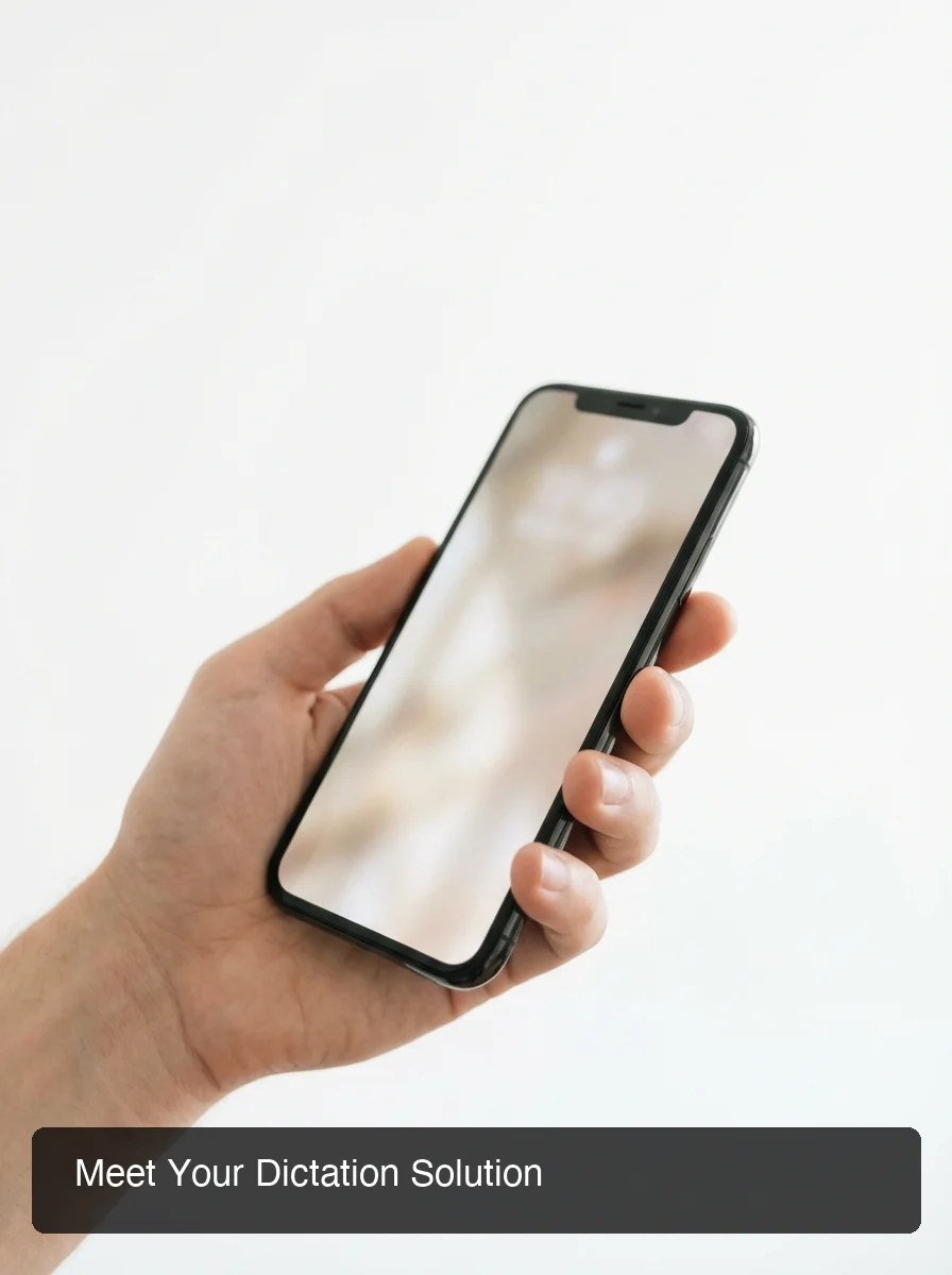 Clean minimal interface showing BossAI's voice typing keyboard integration on phone screen, modern UI, microphone icon prominent in text input field