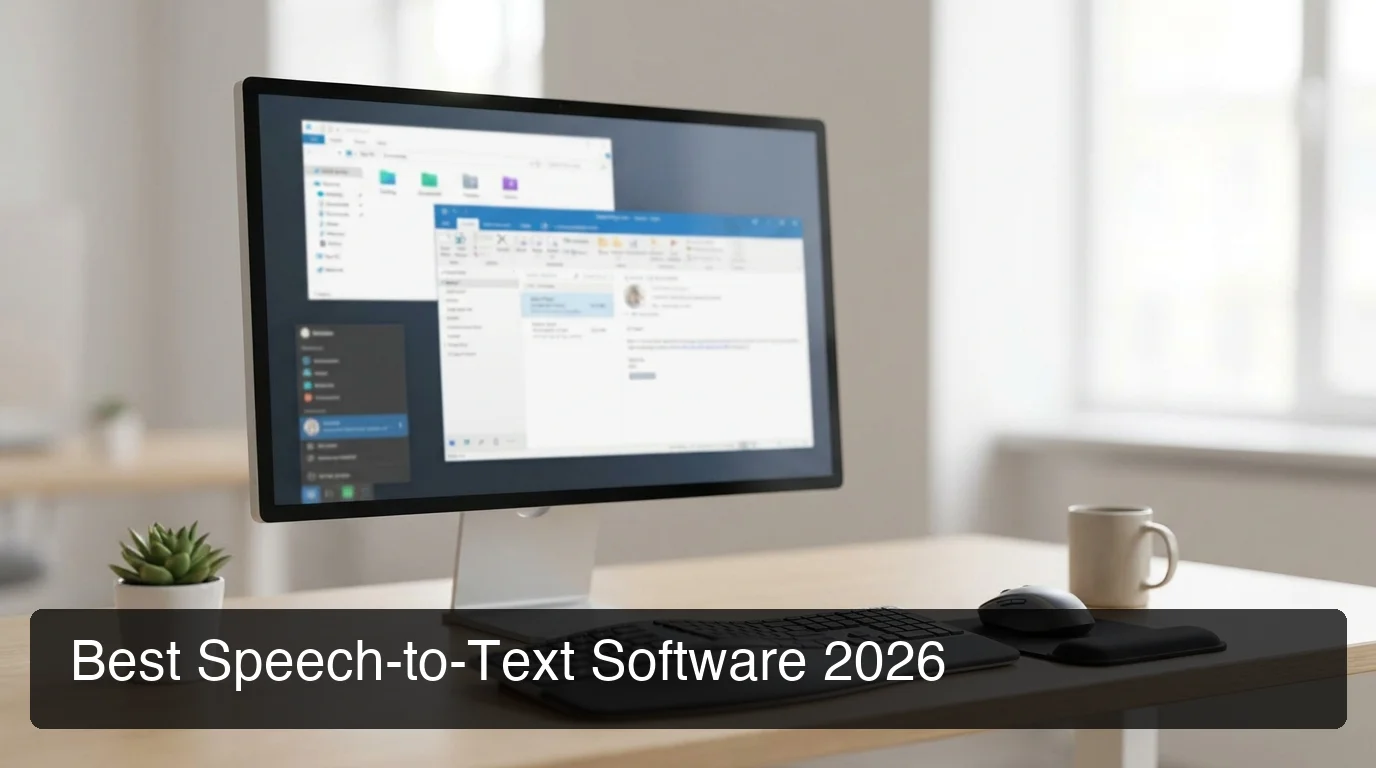 Best speech-to-text software comparison of top tools on a clean workstation in 2026