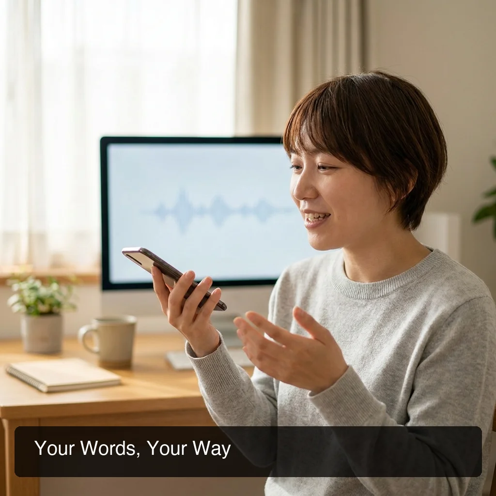 BossAI voice dictation showing real-time transcription on Mac and Windows