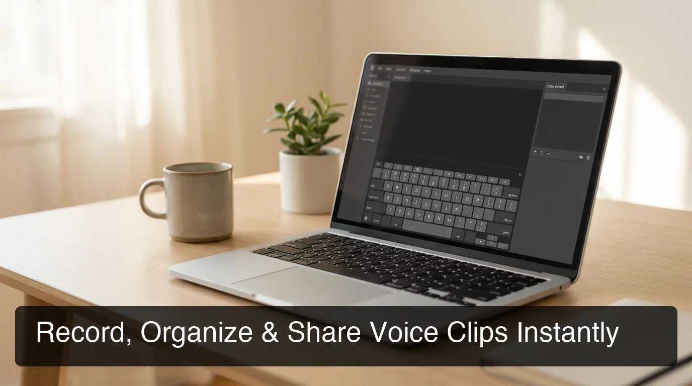 BossAI clips feature showing the keyboard interface with voice snippets panel on desktop