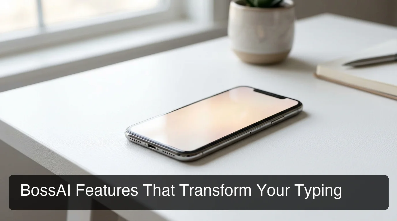 Overview of bossai features: voice dictation, Rewrite, Clips, and Boss Mode on iPhone