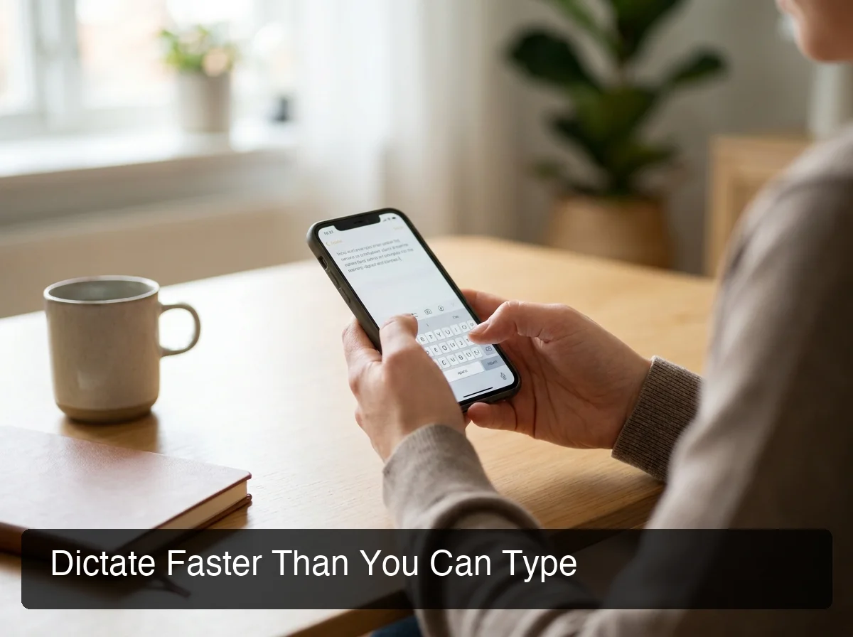 BossAI iPhone feature view showing dictation, rewrite, and Boss Mode in use