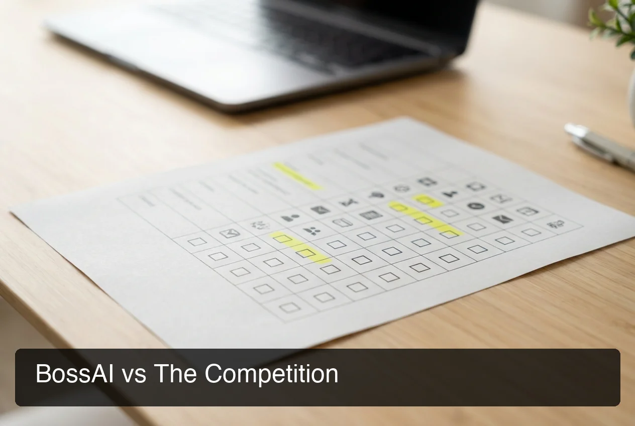 BossAI vs Wispr Flow vs Typeless pricing and feature comparison showing BossAI's cost advantage