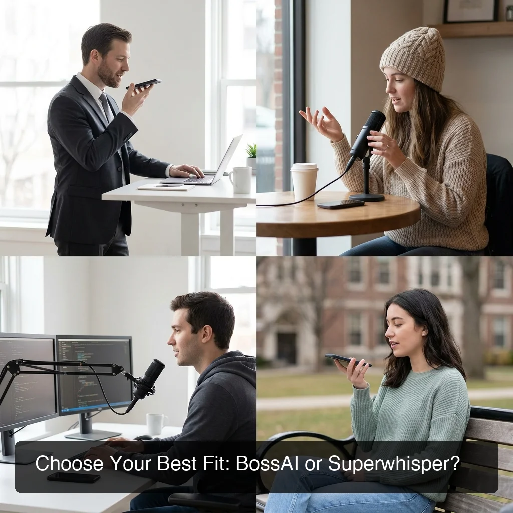 BossAI or Superwhisper: use case guide for choosing the right voice keyboard