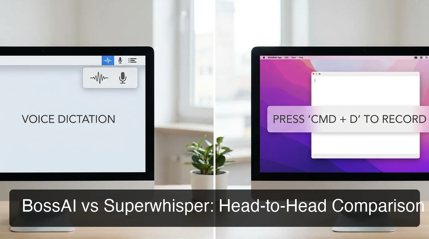 BossAI vs Superwhisper head-to-head comparison of native voice keyboard apps