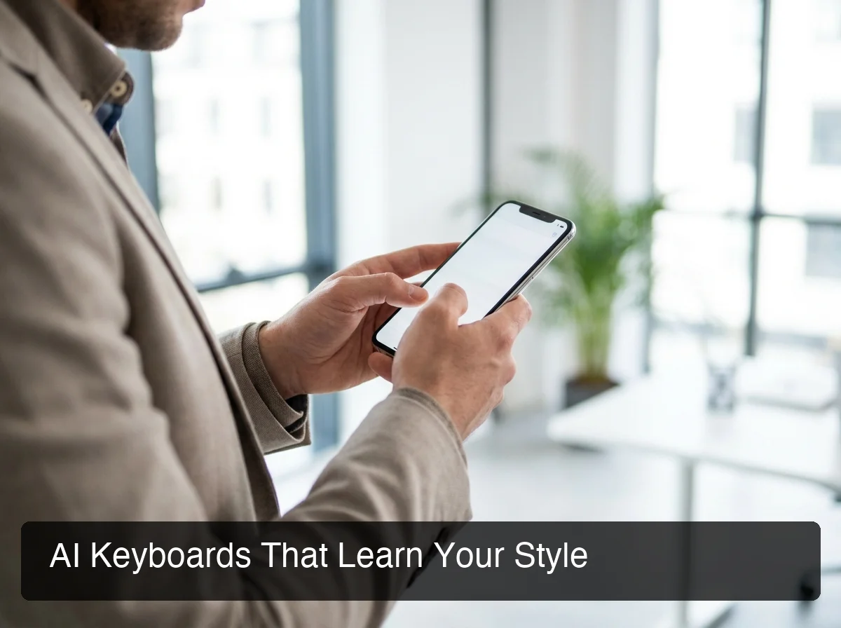 BossAI AI keyboard showing voice typing and intelligent features on iPhone