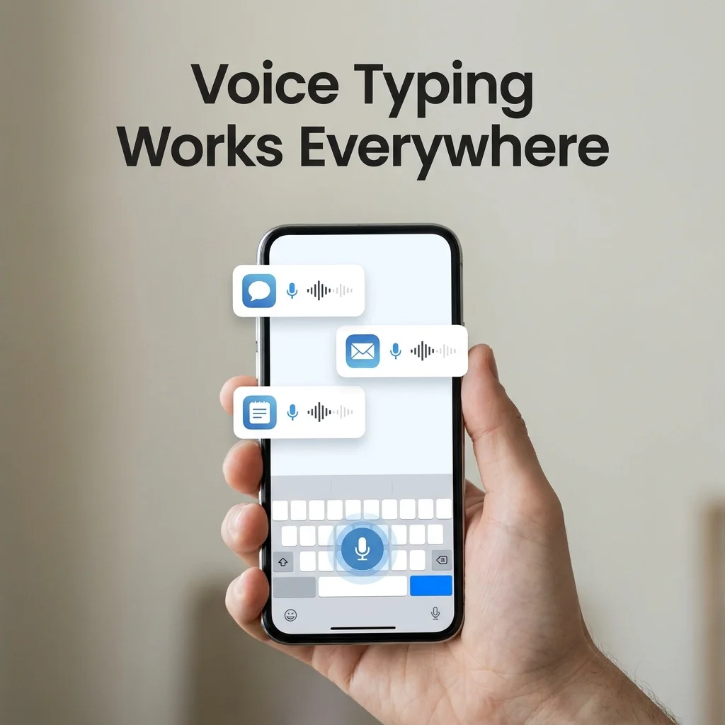 Android voice dictation shown working across chat, email, and notes apps with the BossAI keyboard