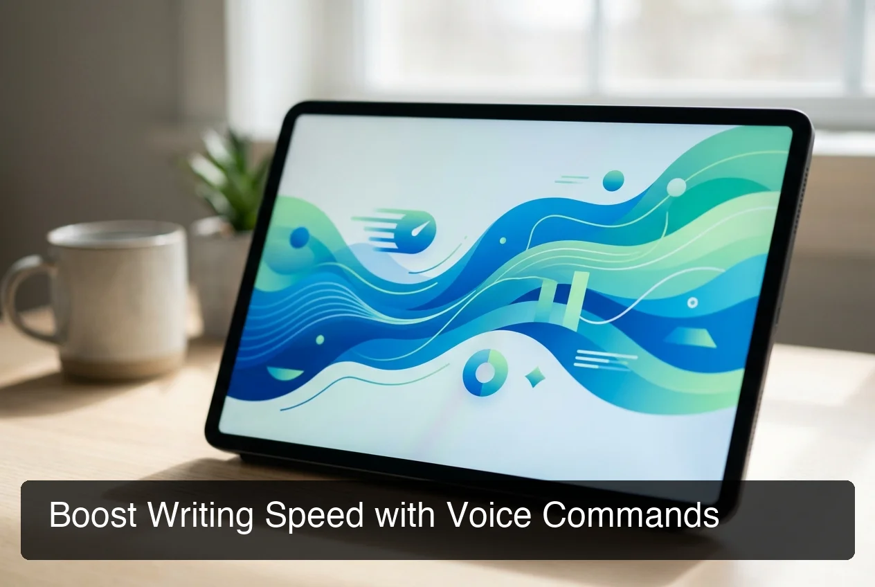 Productivity comparison showing voice dictation speed advantage over traditional typing