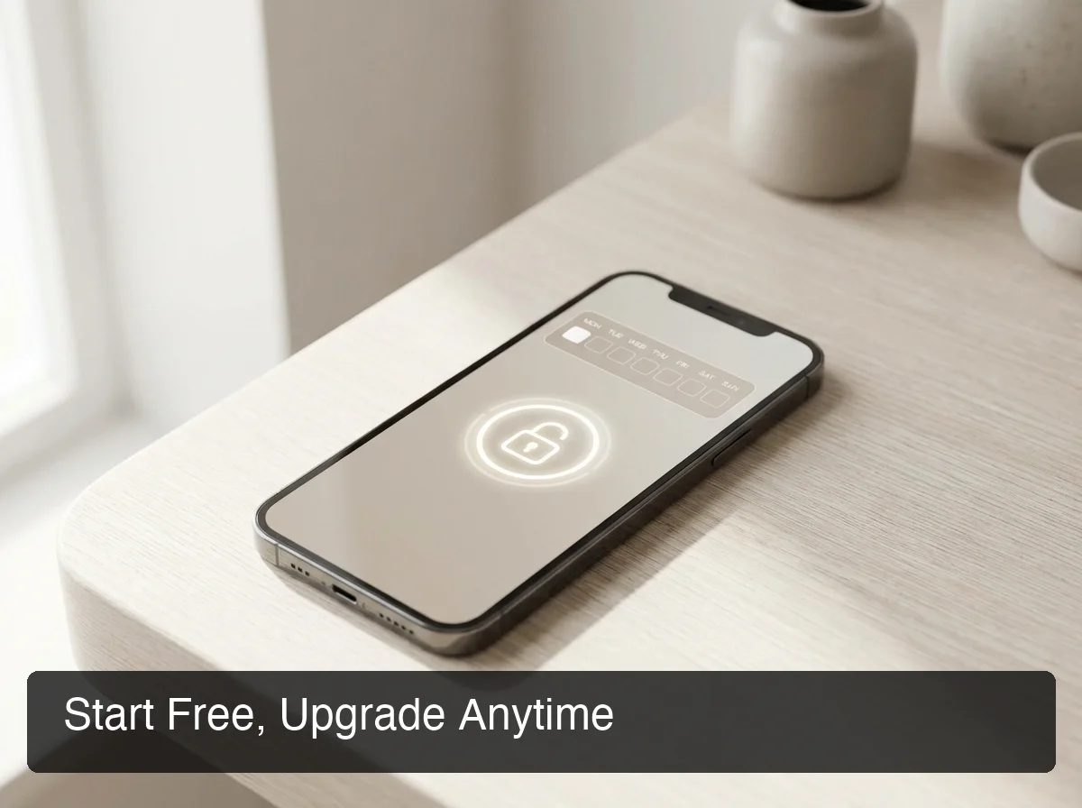 BossAI free trial bossai free plan unlock showing 7-day premium access on smartphone