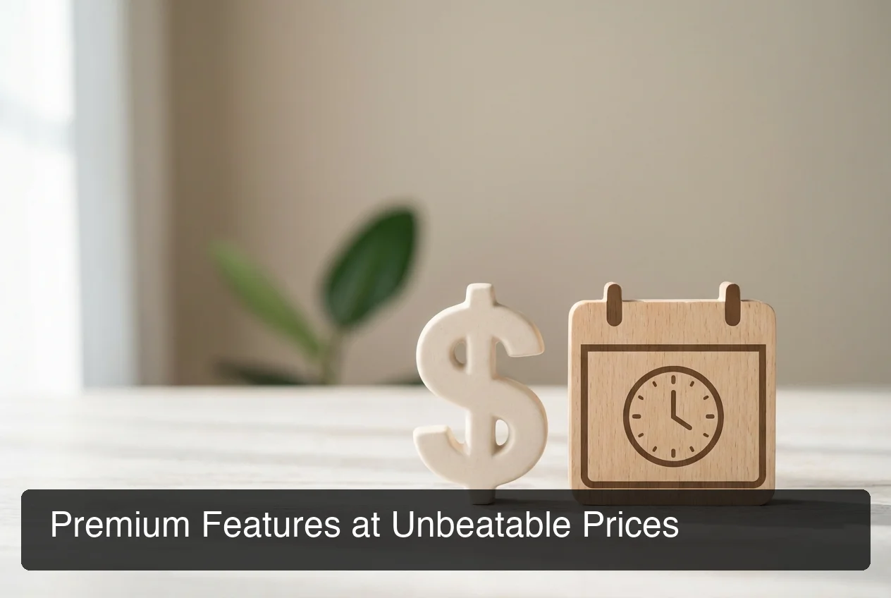 BossAI bossai cost value showing annual plan savings represented by dollar and calendar icons