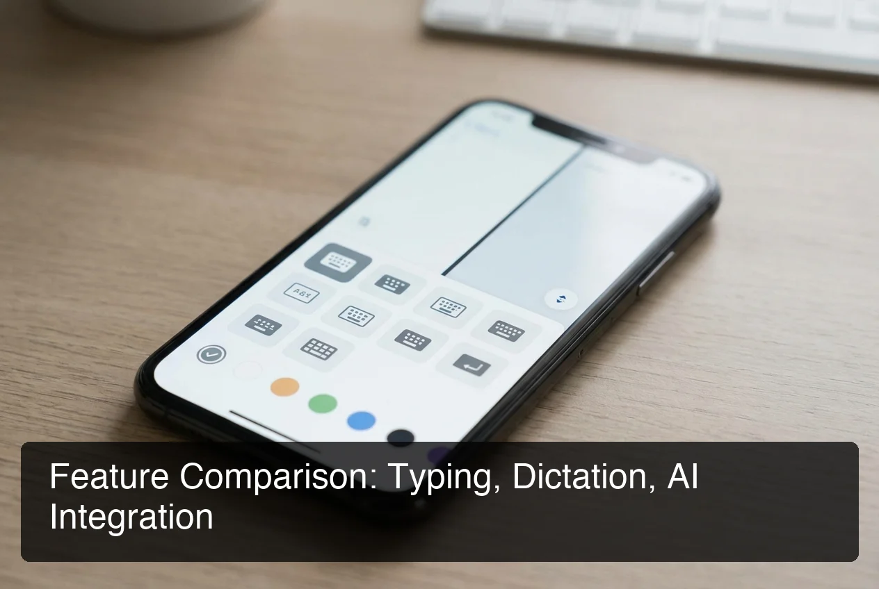 Feature comparison across third-party keyboard app layouts and customization options for iPhone