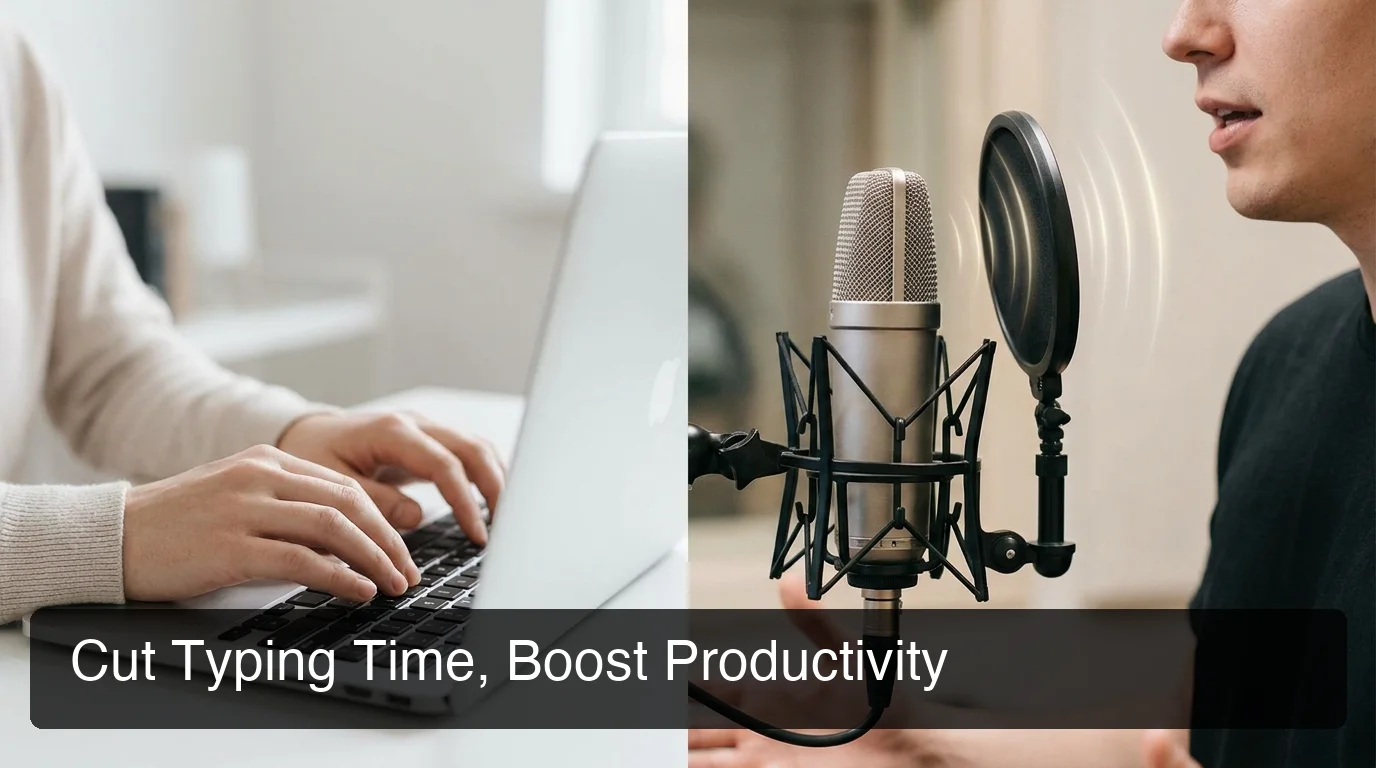 BossAI voice typing workflow benefits showing dictation versus typing productivity