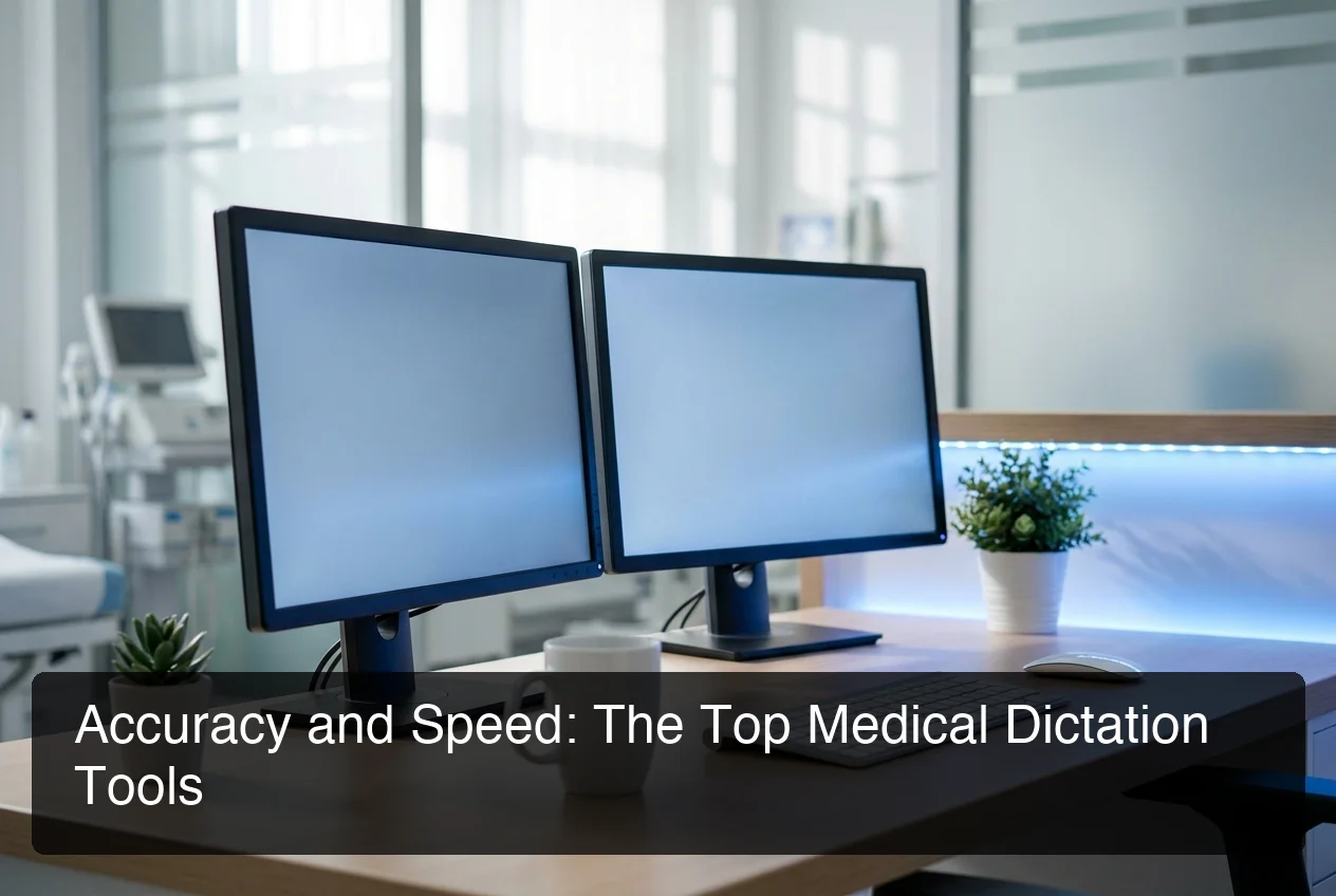 Top medical dictation software comparison showing accuracy and speed benchmarks