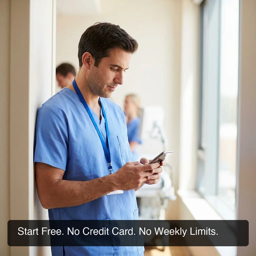 BossAI medical dictation free tier showing daily reset pricing for clinical use