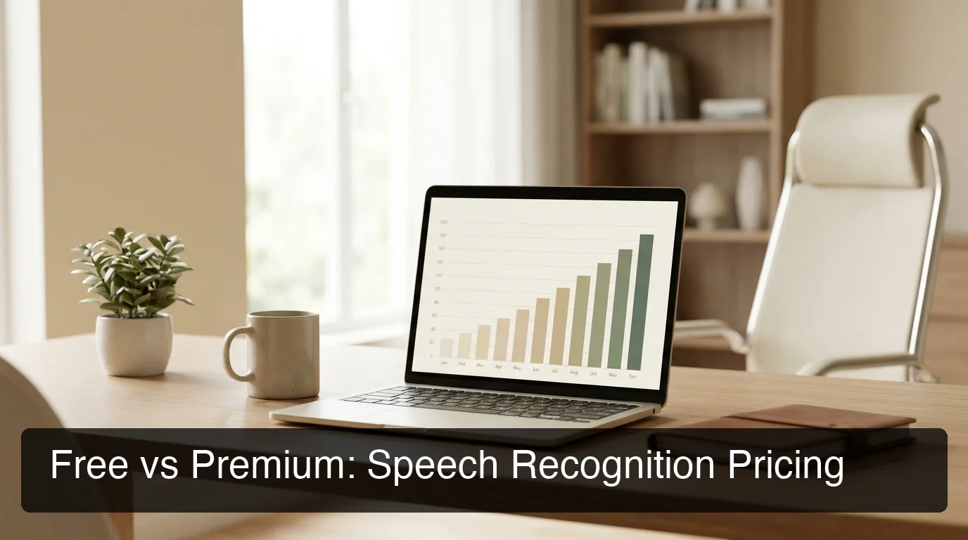 BossAI speech recognition app pricing tiers showing free vs premium plan comparison