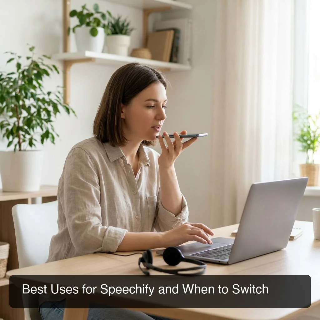 BossAI voice typing use case workflow compared to Speechify text-to-speech