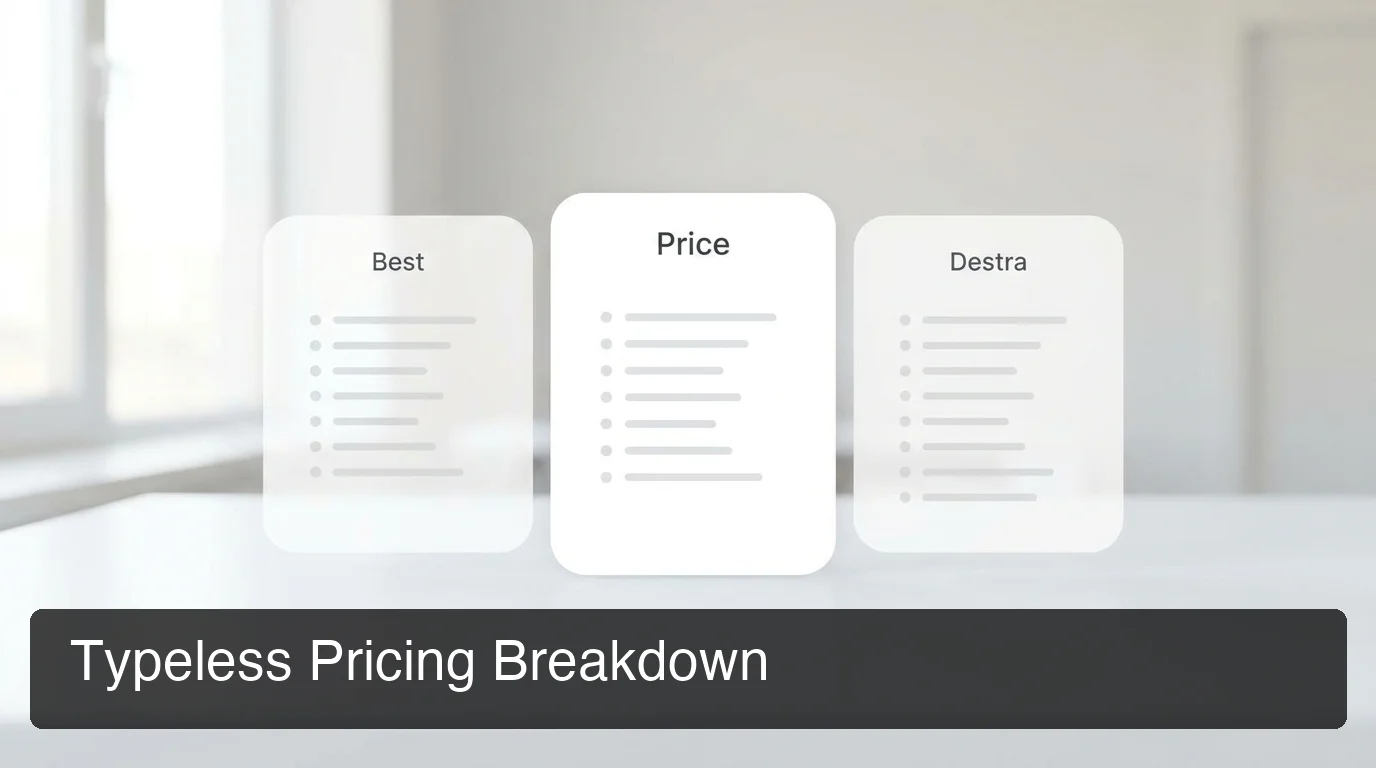 Typeless pricing comparison hero showing plan tiers and costs