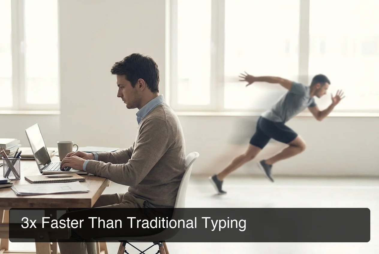 BossAI dictation typing speed comparison vs traditional keyboard