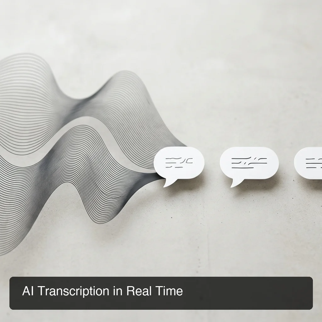 BossAI ai voice note taker transcription shown as sound waves turning into text