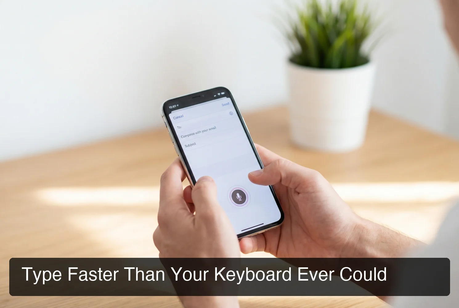 BossAI hands-free email dictation on iPhone — type faster than your keyboard