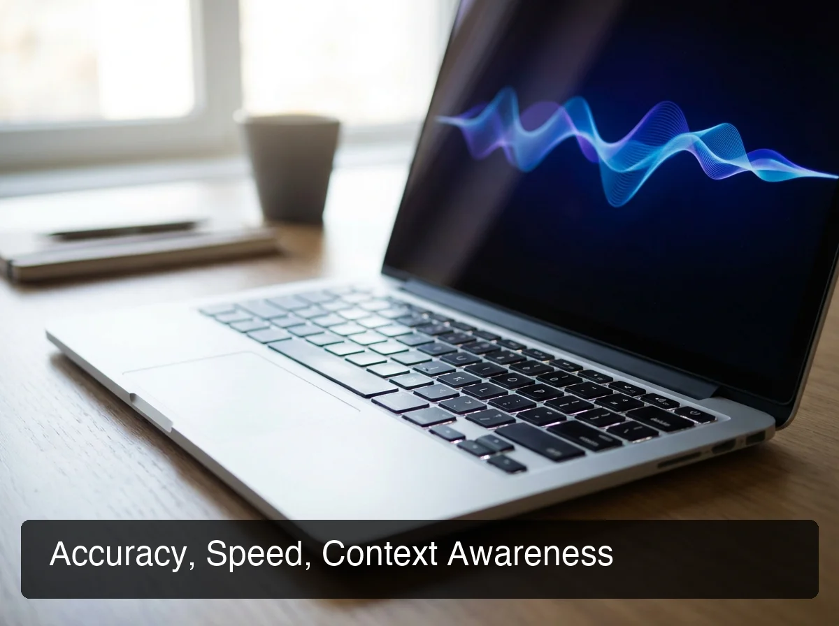 BossAI features accuracy speed context awareness ai dictation software interface