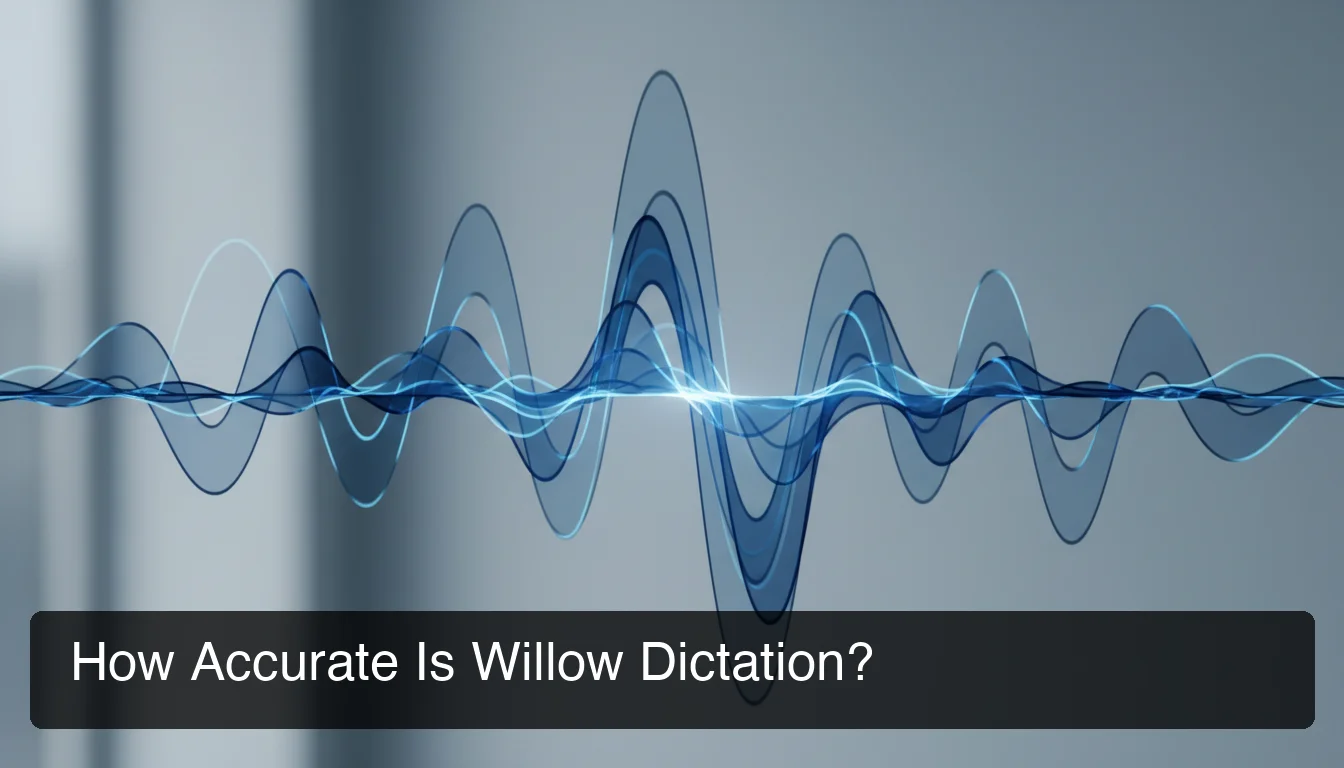 BossAI willow dictation accuracy performance showing audio waveform visualization for voice recognition quality