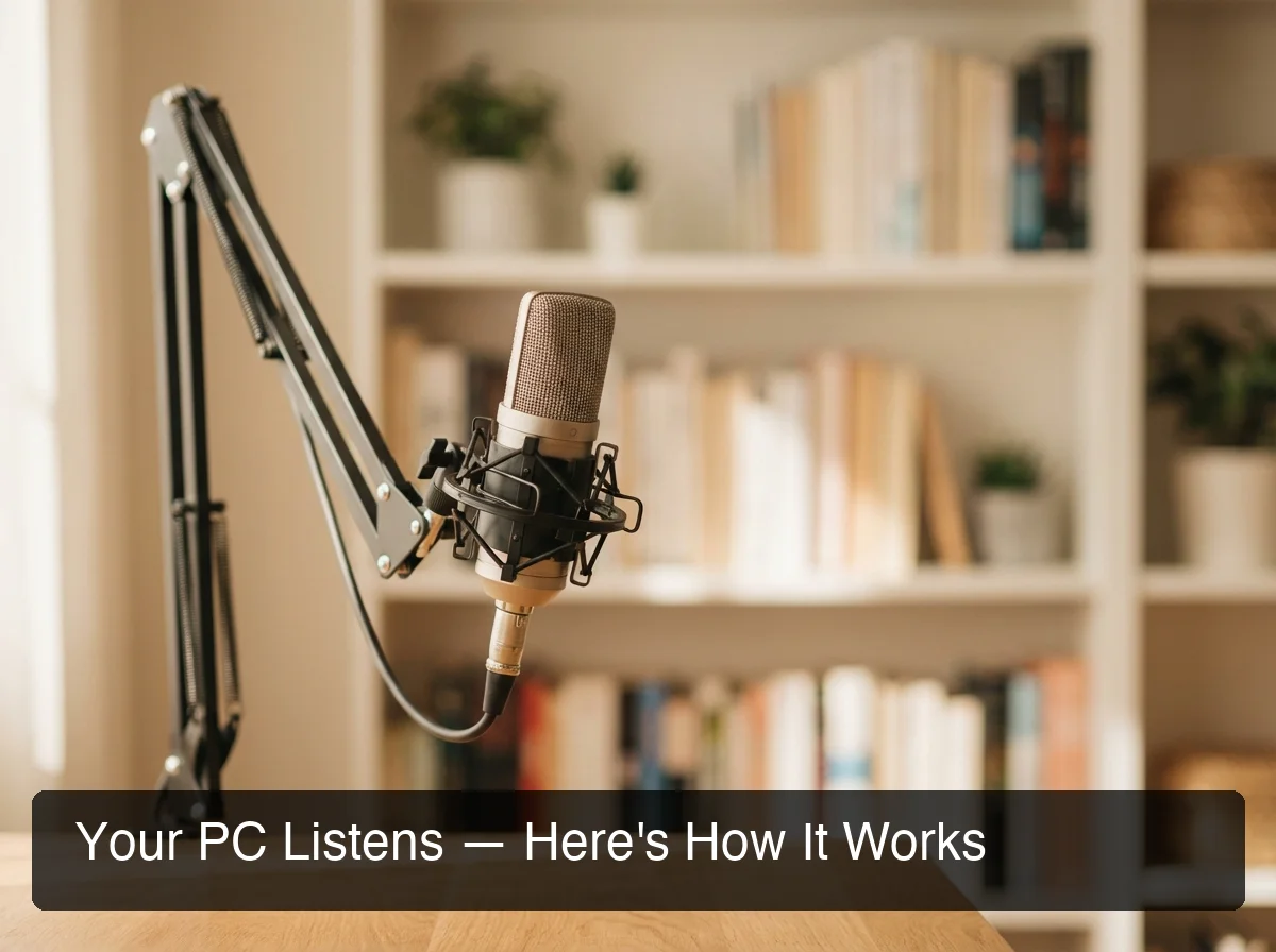 BossAI voice input windows microphone close-up in professional home office