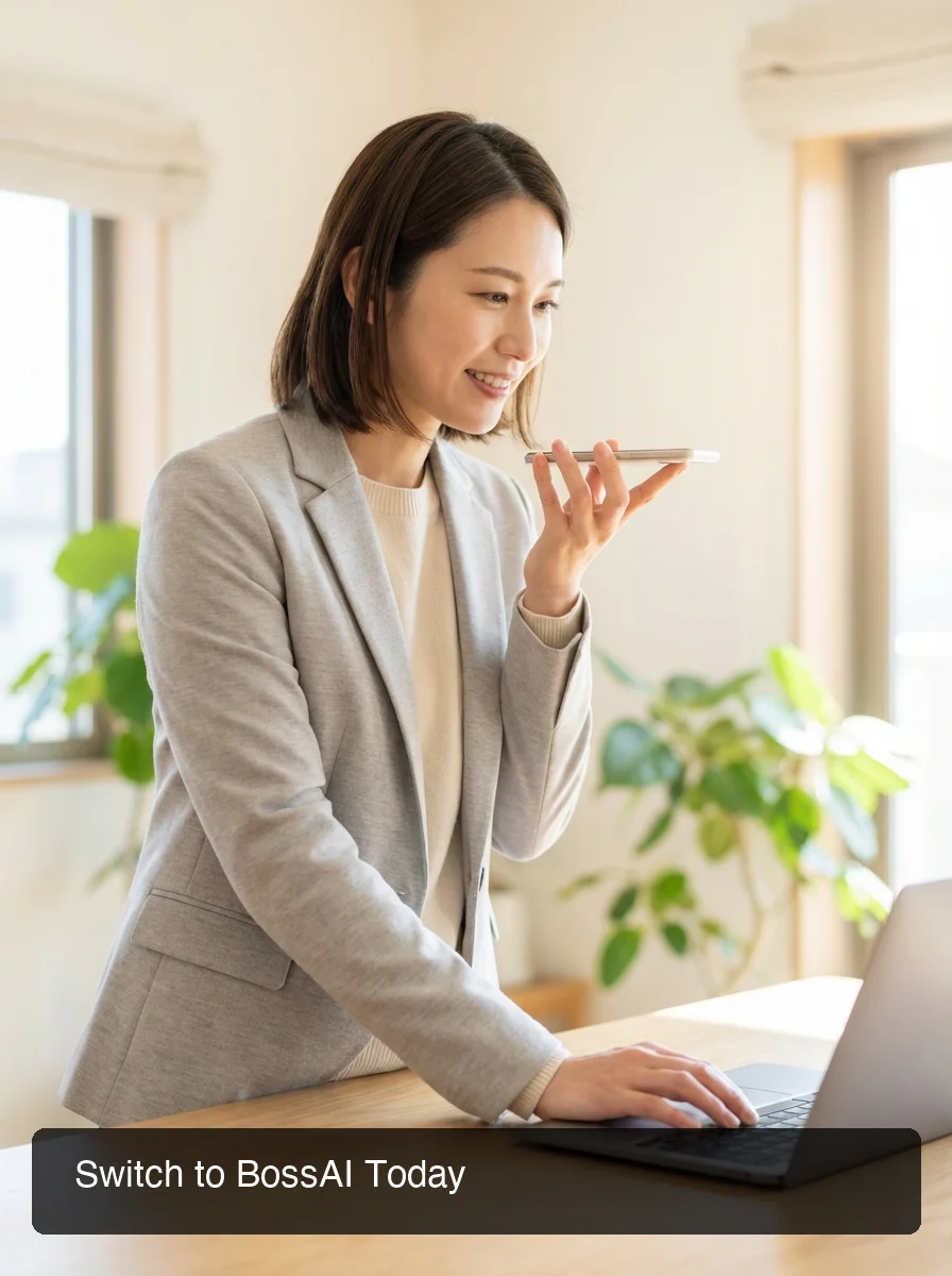 Person confidently using voice dictation on phone while multitasking, empowered body language, accessibility-forward framing, bright indoor setting